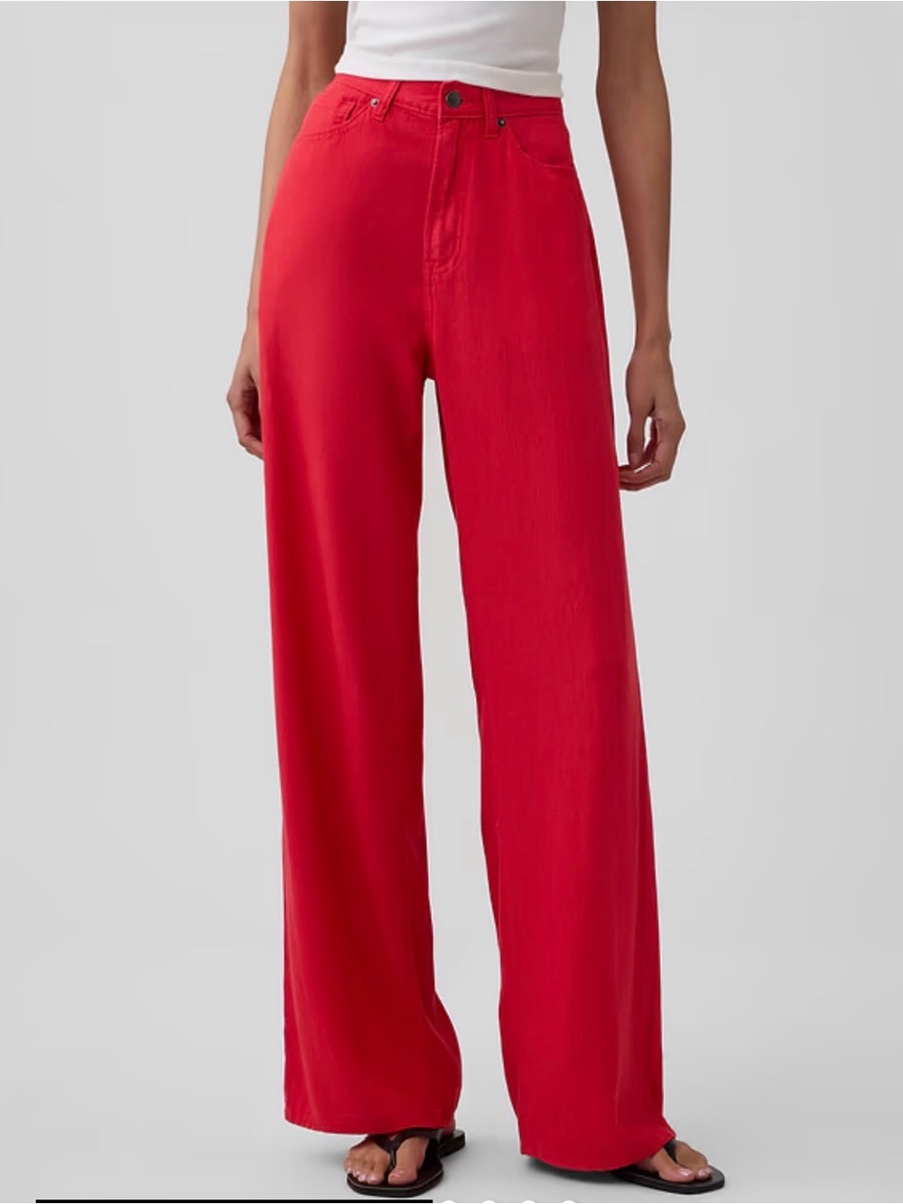 GAP Wide-Leg linen blend Pants in Hawaiian Red NWOT